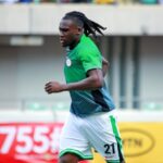 Calvin Bassey of Nigeria warms up during the 2025 Africa Cup of Nations Qualifiers match between Nigeria and Libya at Godswill Akpabio Stadium in Uyo, Nigeria on 11 October 2024 ©Justina Aniefiok/ BackpagePix